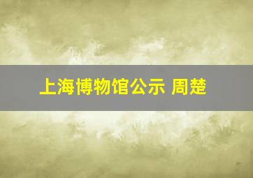 上海博物馆公示 周楚